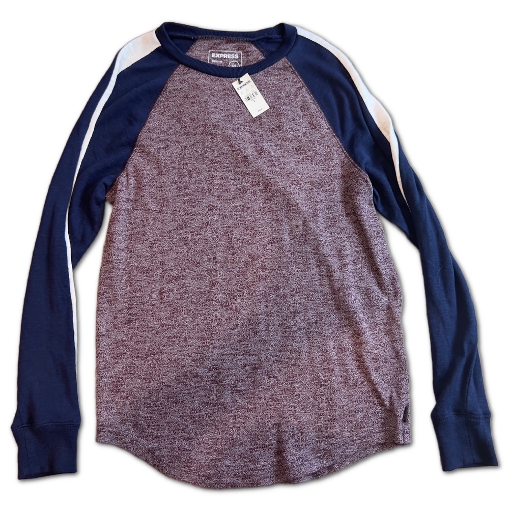 NWT Express Men's Long Sleeve Red and Blue Sweater, Size: Small